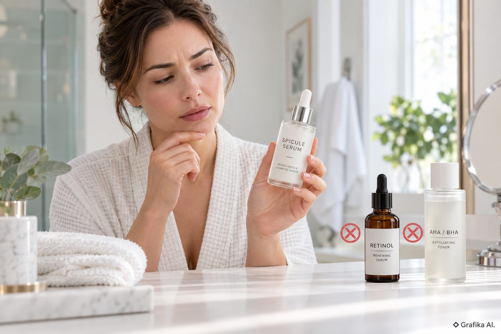 Serum ze spikulami oraz retinol i kwasy w pielęgnacji skóry